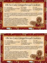 Free Downloads Recipe Cards Printable Free Printable Recipe Cards Ginger Bread Cookies Recipe