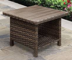 Augusta 26 All Weather Wicker Square Side Table At Big Lots Patio Furniture Collection Square Side Table Outdoor Furniture