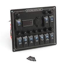 Dcflat 5 pin 4 gang marine boat circuit rocker switch panel. Buy 10 Gang Rv Car Marine Boat Circuit Breaker Blue Led Rocker Switch Panel Breaker Voltmeter Voltage At Affordable Prices Free Shipping Real Reviews With Photos Joom
