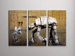 Wall art that you love printed on beautiful wood. Banksy I Am Your Father Star Wars Triptych Canvas Wall Art Pingoworld