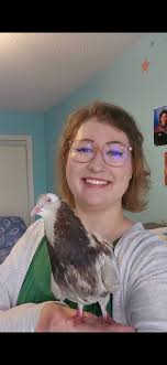 Ivy's 27th birthday celebration with her pigeon Sandy