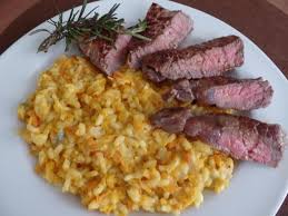 Rinderhuftsteak Mit Gorgonzola Kurbis Risotto Rezept Rezept Rezepte Kurbisrisotto Lebensmittel Essen