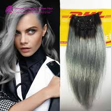Ombre hair is a coloring effect in which the bottom portion of your hair looks lighter than the top portion. Straight Hair Ombre Grey Clip In Chinese Human Hair 1b Grey Hair Extensions Grey Hair Weave Ombre Grey Human Hair Extensions From Gorgeousdreamhair 48 91 Dhgate Com