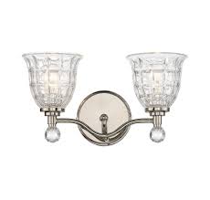 2pcs chrome crystal led wall light lamp bedroom living room home decor new uk. Savoy House Birone 2 Light Bathroom Vanity Light In Polished Nickel Lightsonline Com
