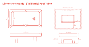 8 Foot Billiards Pool Table Dimensions Drawings