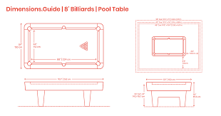 8 foot billiards pool table dimensions drawings