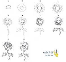 Learn how to draw a sunflower! Step By Step Sun Flower Drawing Novocom Top
