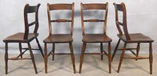 four antique elm windsor kitchen chairs