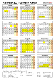 Kalender sind für ihren persönlichen gebrauch kostenlos. Kalender 2021 Sachsen Anhalt Ferien Feiertage Pdf Vorlagen