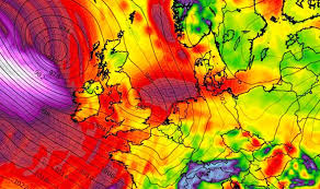 uk snow forecast shock map chart shows 50mph wind as snow