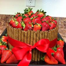 Made A Three Layers Cake With Pepperidge Farm Pirouette Rolled Wafers A Few Yards Of Ribbons And Fresh Strawberr Homemade Cakes Dessert Cupcakes Novelty Cakes