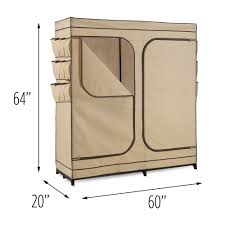 This system adds hanging space and shelves to store all your clothing items. Double Door Storage Closet With Shoe Organizer Khaki