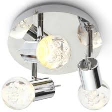Bathroom mirrors with integral lighting. Spa Bathroom Lighting Bubble 3 Light Ip44 Chrome Led Spotlight Plate Ceiling Lighting From Taps Uk