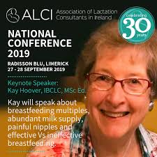 ALCI is honoured to have IBCLC Kay Hoover as its' keynote speaker at the  Conference in September this year. Kay has worked as a lactation consultant  in private practice, at 5 hospitals,