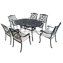 Metal and glass mosaic patio bistro table. 6 Seats Patio Dining Table Sets Metal Garden Table Furniture Cast Aluminum Outdoor Table Set China Patio Table Set 6 Seats Garden Dining Table Made In China Com