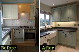 Always remove the handles and maybe even get new ones. York Kitchen Company Renew Kitchens