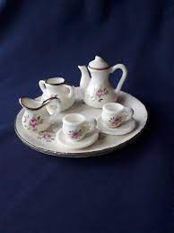Miniature China Tea Set Miniature Coffee Set Dolls House Dolls Tea Set Miniature Bone China Vintage Tea Set Col Tea Sets Vintage China Tea Sets China Tea