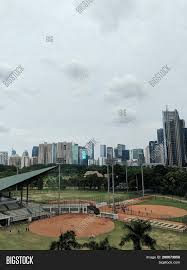 Football soccer field ball sports stadium grass athletes. Jakarta Indonesia Image Photo Free Trial Bigstock