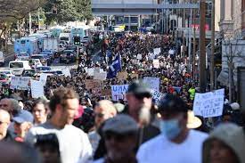 They broke through a police barrier before continuing down george street but were met by a heavy police presence, including mounted police and riot. Nsw Police Strike Force Identifies Hundreds Of Sydney Covid Lockdown Protesters 7news