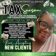 Experience the benefits of filing your taxes with Morgan Financial  Services! Unlock up to $1500 today by choosing the best in the business.  Don't miss out