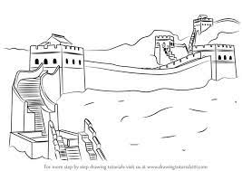 Learn How To Draw Great Wall Of China (World Heritage Sites) Step By Step :  Drawing Tutorials | Great Wall Of China, Easy Drawings, Drawings
