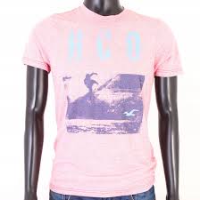 Details About T Hollister Mens T Shirt Cotton Print Tee Pink M