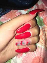 Check out our acrylic nails coffin selection for the very best in unique or custom, handmade pieces from our craft supplies & tools shops. Cherry Nails Cherry Nails Red Nails Arylic Nails