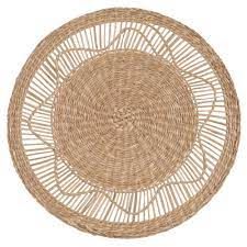 woven round place mat maisons du monde tischset gemusterte teppiche deko