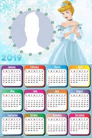 Cinderella Princess Calendar 2019 Frame Photo Montage Free Online Cinderella Calendar 2020 Photo Frame Design