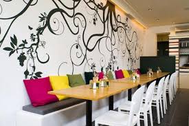 Restaurant Wall Design Love Colours Interior Wall Decor Interior Wall Paint Restaurant Interior Design