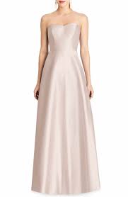 Main Image Alfred Sung Strapless Sateen Gown Nordstrom Prom Dresses Blush Dresses A Line Gown