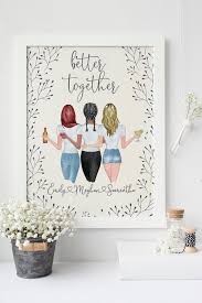 Best friends forever is a phrase that describes a close friendship. Personalized Portrait 3 Best Friends Sister Gifts Friendship 40th Birthday Present For Bbf Soul Sister Print Illustration Three Friends In 2021 Best Friend Christmas Gifts Drawings Of Friends 3 Best Friends Gifts