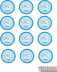 Welcome home baby with duck and foot designs; Free Printable Blue Baby Shower Round Labels Baby Shower Printable Labels Full Size Png Download Seekpng