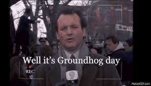 Punxsutawney phil has emerged from his snowy burrow tuesday morning to predict six more weeks of winter on this groundhog day. It S Groundhog Day Again On Make A Gif