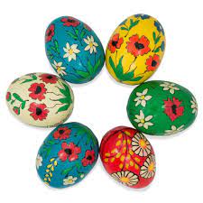 Historically, one of the most popular easter gifts was hand painted in various patterns easter egg. 6 Flower Painted Ukrainian Wooden Easter Eggs Home Home Decor Accents Urbytus Com