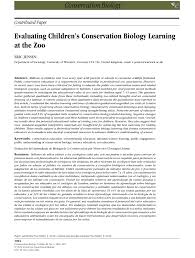 Maybe you would like to learn more about one of these? Pdf Evaluating Children S Conservation Biology Learning At The Zoo