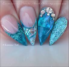 Awesome swan nails on instagram: Luminous Nails Aquamarine Turquoise Mermaid Inspired Acrylic Nails