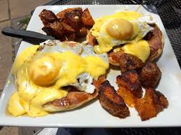 Gluten free southwestern eggs benedict simply gluten free salt, eggs, avocados, chipotle, chorizo sausage, egg yolks, cilantro and 4 more soft polenta with an egg, red peppers, and fried capers big girls small kitchen butter, eggs, olive oil, roasted red peppers, water, polenta and 2 more Eggs Benedict A Few Ways 5280