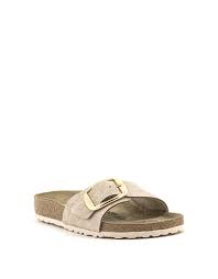 birkenstock madrid big buckle washed metallic rose at shoe la la