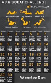 32 Clean 30 Day Squat Challenge Chart Pdf