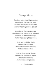Orange Moon A Poem By Charlie Hasler Poetry Poems Orange Moon Words