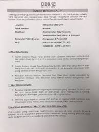 Please refer to the advert below for details of the job requirements. Cidb Malaysia Iklan Jawatan Kosong Lembaga Pembangunan Facebook