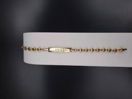 14kt gold filled baby id bracelet with any name engraved newborn to age 12. 14k Yellow Gold Puffed Gucci Id Baby Bracelet Shalimar Custom Jewelers
