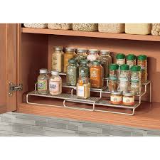 Mdesign Etagere Epices Porte Epices Polyvalent Range Epices Extensible Metal Avec Finition En Argent Rangement Epices Etagere A Epices Stockage D Epices