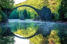 rakotzbrucke digital wallpaper landscape nature water