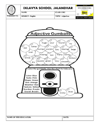 Worksheet On Adjectives Adjectives Education Math Printables Free Kids