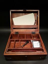 Magnificent antique english coromandel writing slope lap desk c 1850. Antique Vintage Style Travel Wood Writing Set Desk Box 100 00 Picclick