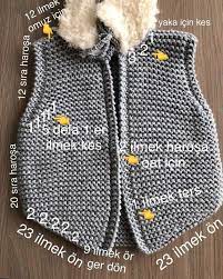 Necibe Sener Adli Kullanicinin Bebek Yelekleri Panosundaki Pin Baby Knitting Patterns Bebek Yelek Bebe