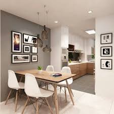 Nordic Design Dining Room With Grey Accent Wall Minimalist Dining Room Apartment Dining Room Apartment Dining