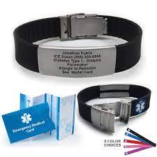 Medical Id Bracelet Alert Id Bracelet Free Engraving Nine Colors Waterproof Free Standard Shipping In 2021 Medical Jewelry Emergency Bracelet Medical Id Bracelets